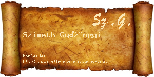 Szimeth Gyöngyi névjegykártya